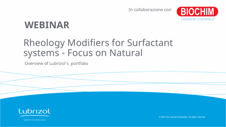 WEBINAR LIVE Rheology Modifiers for Surfactant systems – Focus on Natural